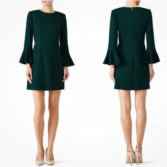 Trina Turk Dresses & Skirts - Trina Turk emerald green knit bell sleeve dress